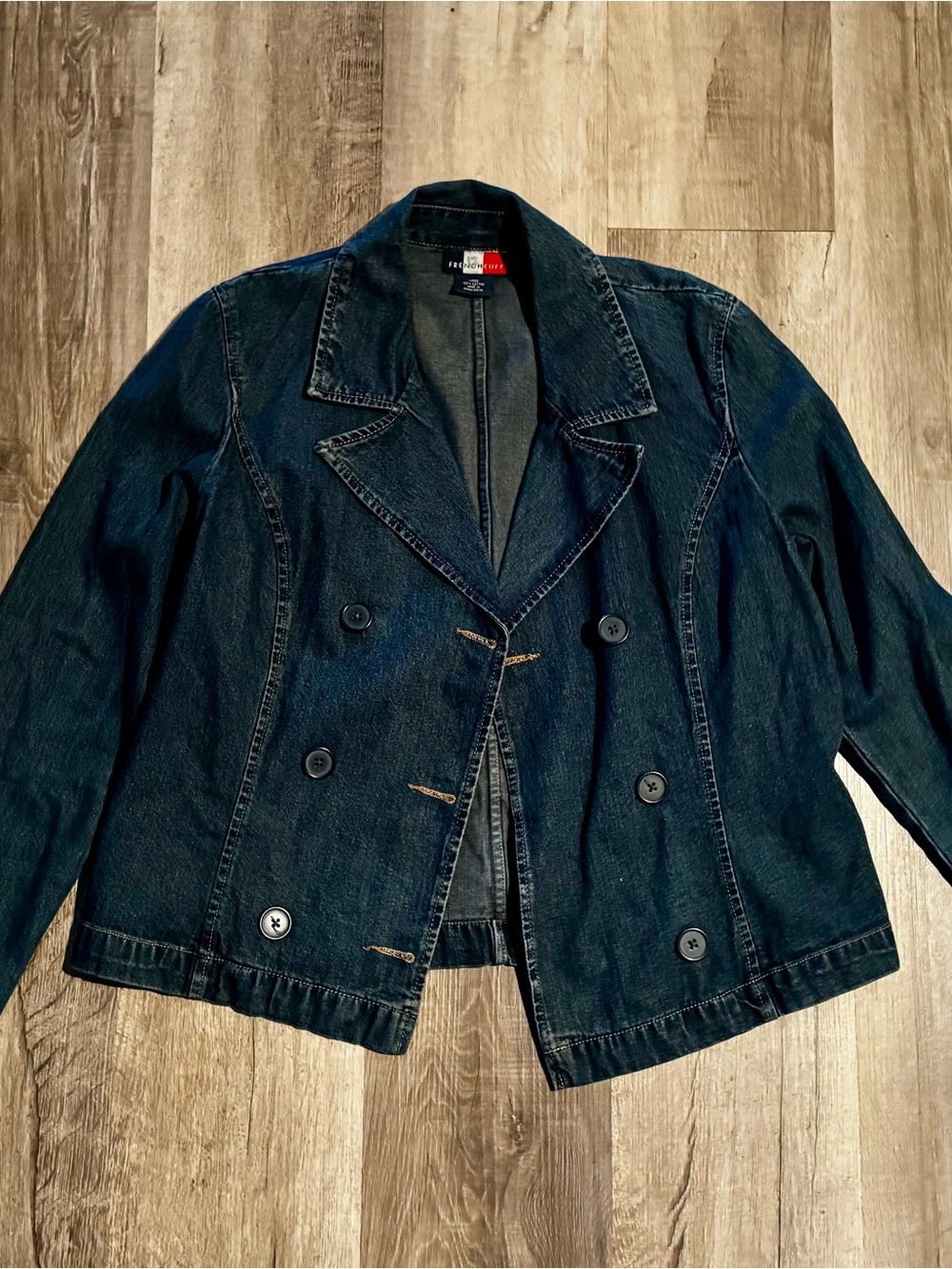 French Cuff Blue Denim Double-Breasted Jacket